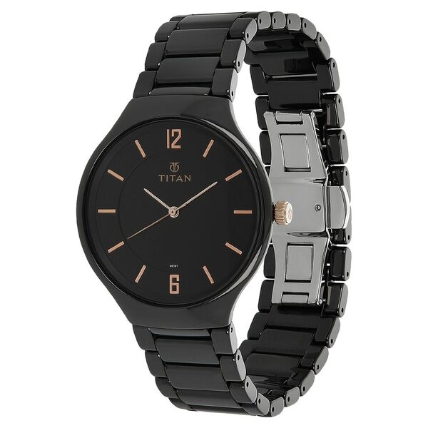 Titan Quartz Analog Black Dial Ceramic Strap Watch for Men - image number 1