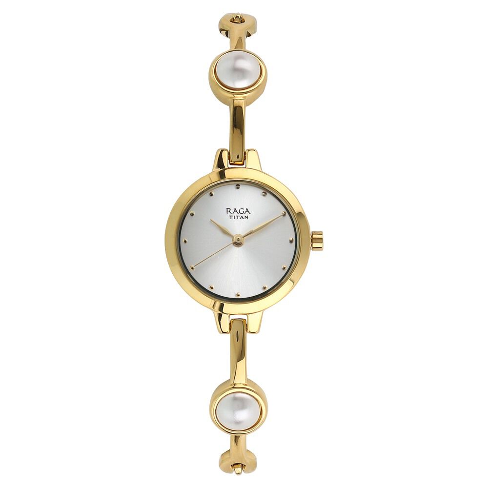 Buy Online Titan Quartz Analog White Dial Metal Strap Watch for