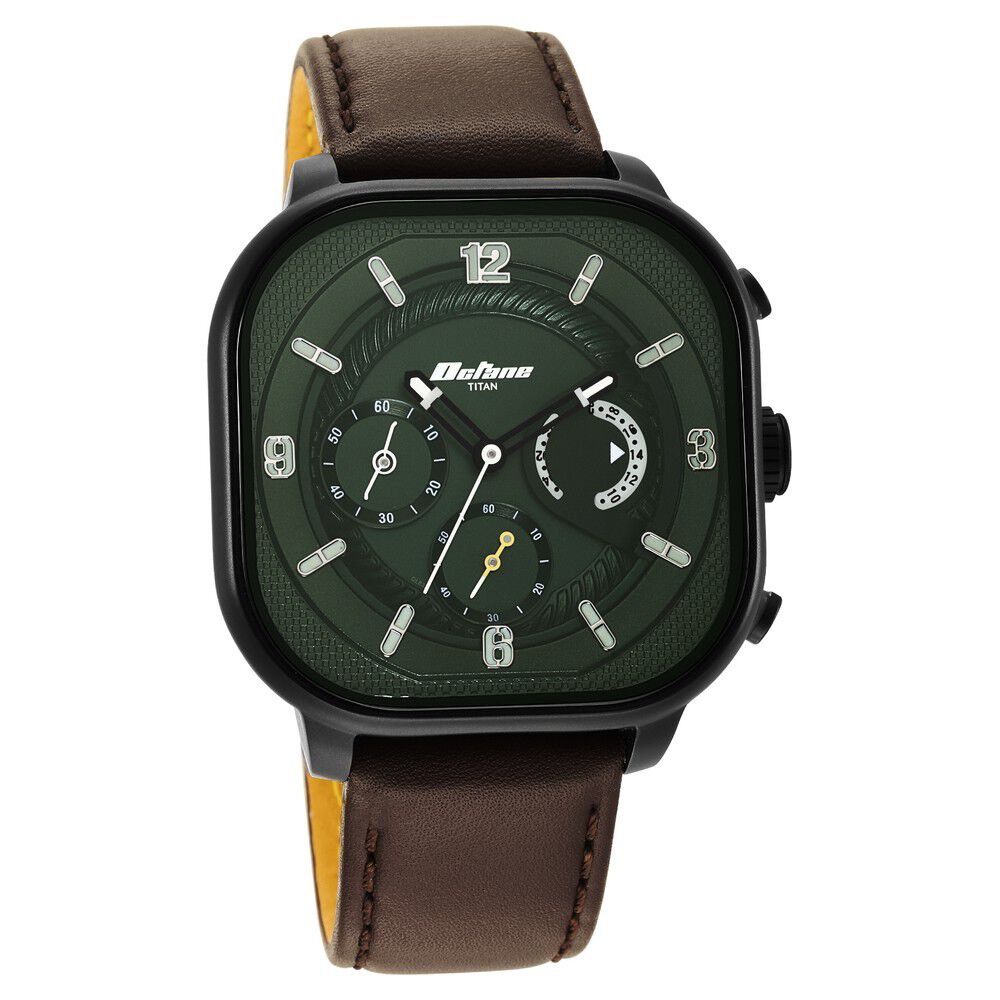 Titan watch store green dial