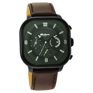Titan Octane Aerobatics Green Dial Chronograph Leather Strap watch for Men