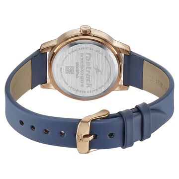 Fastrack Pulse Quartz Analog Blue Dial Leather Strap Watch for Girls