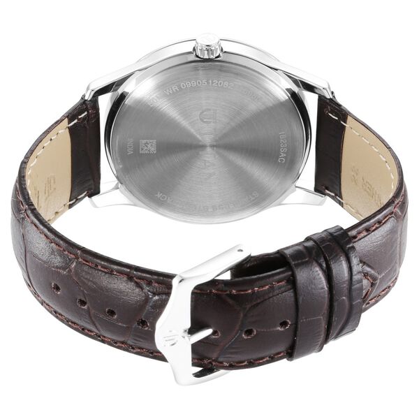 Titan Trendsetters Silver White Dial Analog Leather Strap watch for Men - image number 4