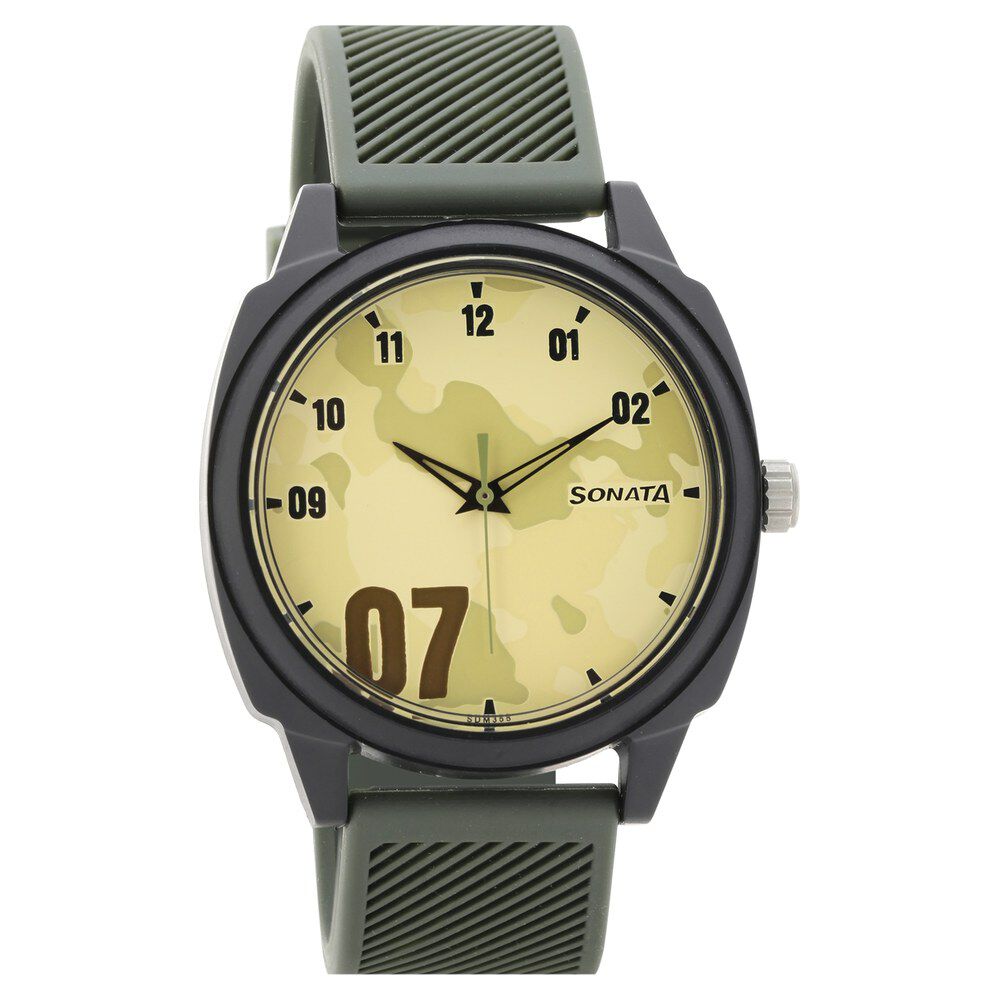 Buy Online Camo Multicoloured Dial Plastic Strap Watch for Men