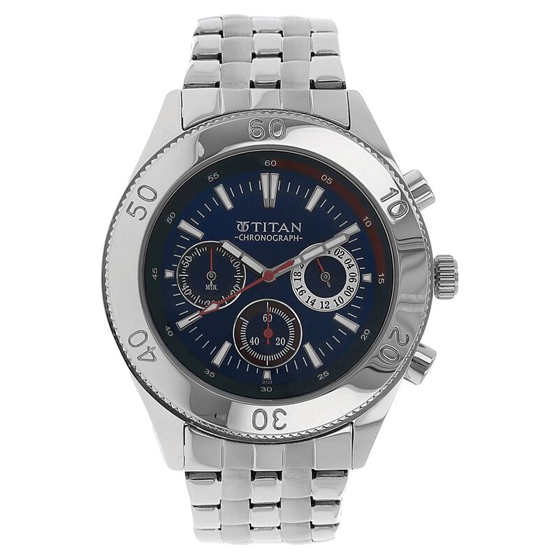 Titan Quartz Chronograph Blue Dial Watch for Men