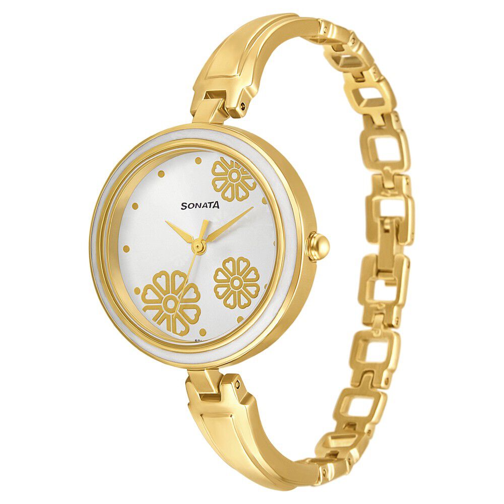 Buy Online Sonata Wedding Silver Dial Women Watch With Metal Strap