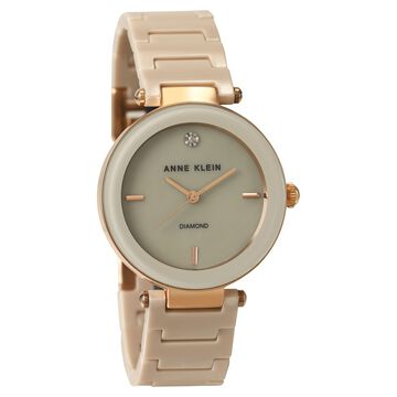Anne Klein Quartz Analog Off White Dial Ceramic Strap Watch for Women