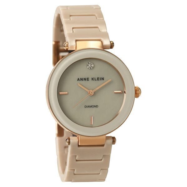 Anne Klein Quartz Analog Off White Dial Ceramic Strap Watch for Women - image number 1