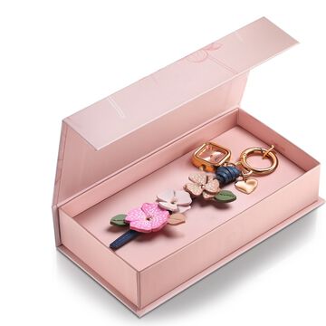 Key Chain Watch By Sonata Quartz Analog Rose Gold Dial Pink Leather Key Chain Strap Watch For Women