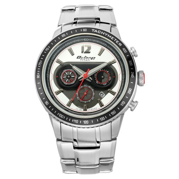 Titan Octane Silver Dial Chronograph Metal Strap watch for Men - image number 0