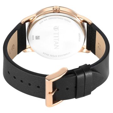 Titan Solar Multifunction Black Dial Black Leather Strap Watch For Men