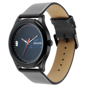 Sonata Quartz Analog Blue Dial Leather Strap Watch for Men