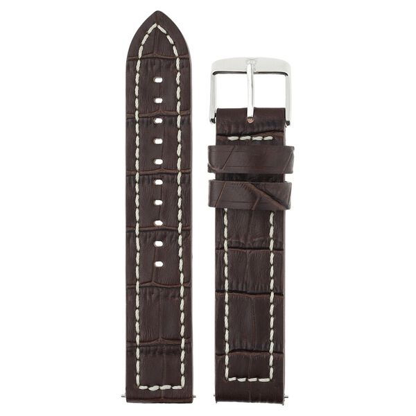 20 mm Brown Genuine Leather Strap for Men - image number 0