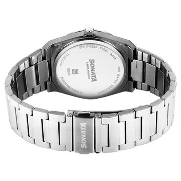 Sonata Festive Quartz Analog Silver Dial Metal Strap Watch For Men