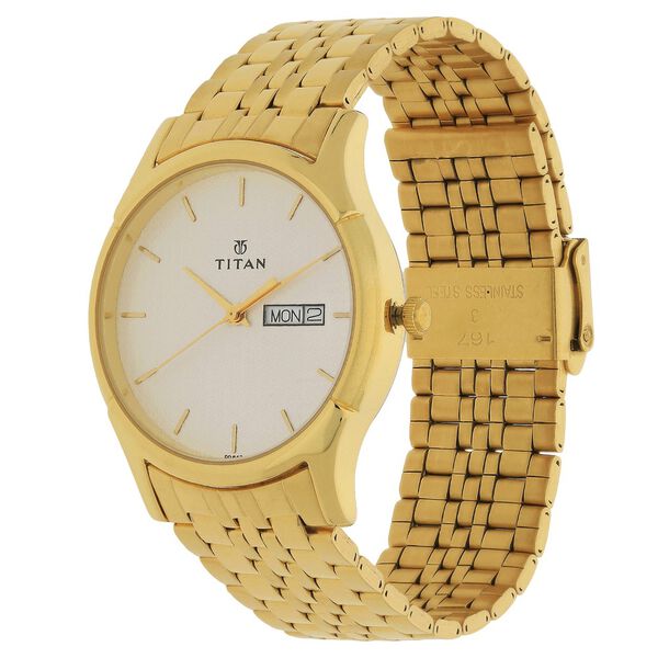 Titan Quartz Analog with Day and Date Silver Dial Stainless Steel Strap Watch for Men - image number 1