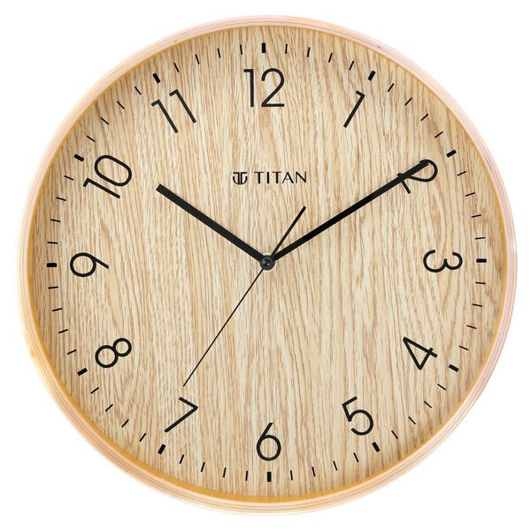 Titan Wooden Brown Wall Clock with Silent Sweep Technology - 31.5 cm x 31.5 cm (Medium) - image number 0