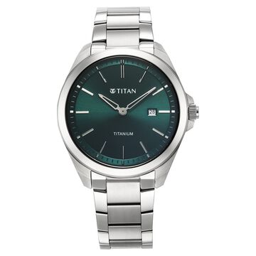 Titan Titanium Quartz Analog Green Dial Titanium Strap Watch for Men