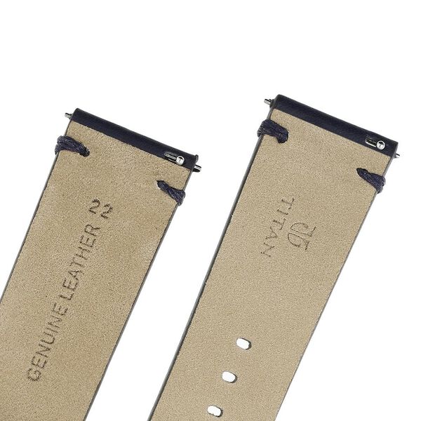 22 mm Blue Genuine Leather Strap for Men - image number 4