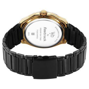 Vyb Orion By Fastrack Quartz Analog Black Dial Metal Strap Watch For Guys