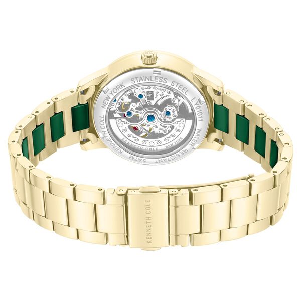 Kenneth Cole Automatic Automatic Green Mother of Pearl Dial Golden Ceramic Strap Watch For Women - image number 4