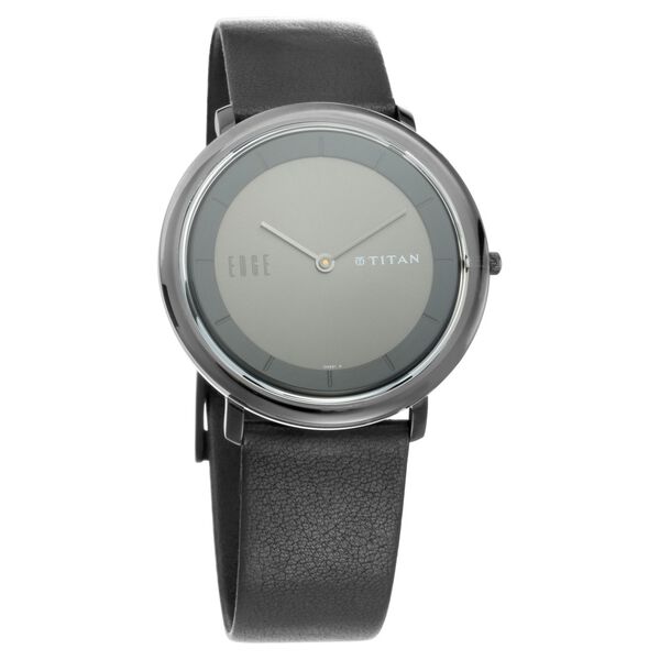 Titan Quartz Analog Anthracite Dial Leather Strap Watch for Men - image number 1
