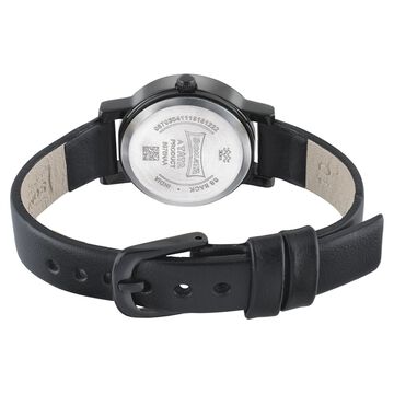 Sonata Onyx Black Dial Women Watch With Leather Strap