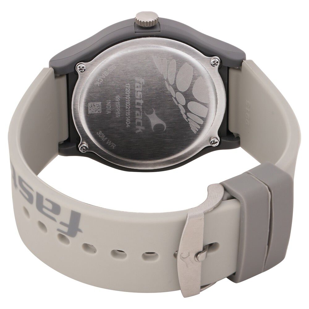 Fastrack Quartz Analog Grey Dial Silicone Strap Watch for Unisex