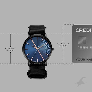 Fastrack 9 to Fine Analog with Blue Dial Nato Strap Watch for Guys