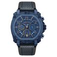 Police Quartz Analog with Dual Time and Date Blue Leather Strap for Men - image number 0