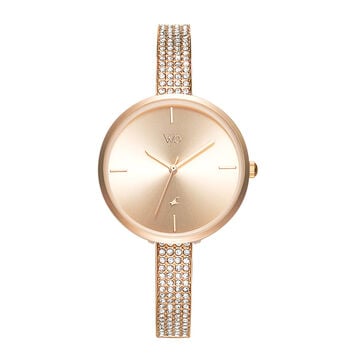 Vyb by Fastrack Quartz Analog Rose Gold Dial Metal Strap Watch for Girls