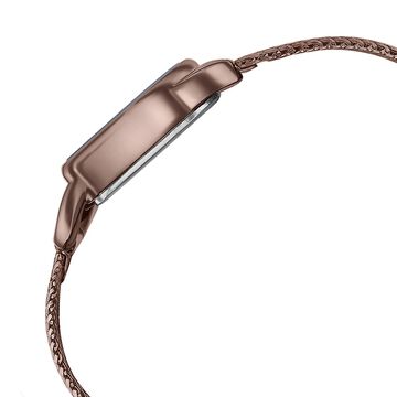 Fastrack Style Up Quartz Analog Brown Dial Brown Stainless Steel Strap Watch For Girls
