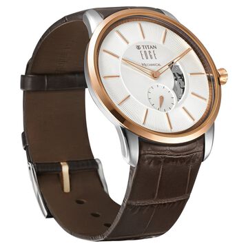 Titan Edge Mechanical Brown Dial Mechanical Leather Strap watch for Men