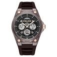 Police Quartz Multifunction Black Dial Brown Silicone Strap Watch For Men - image number 0