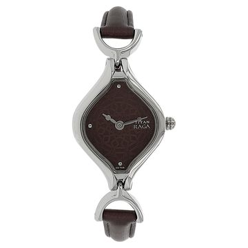 Titan Raga Brown Dial Women Watch With Leather Strap