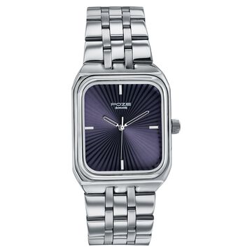 Poze By Sonata Quartz Analog Blue Dial Silver Metal Strap Watch For Men