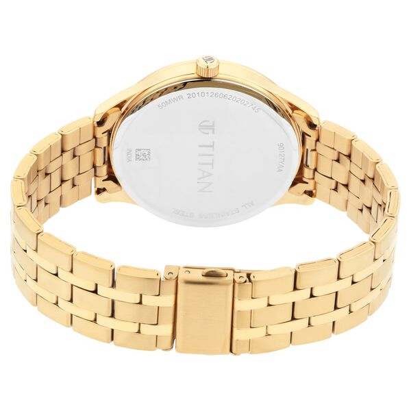Titan Quartz Analog with Day and Date White Dial Stainless Steel Strap Watch for Men - image number 4