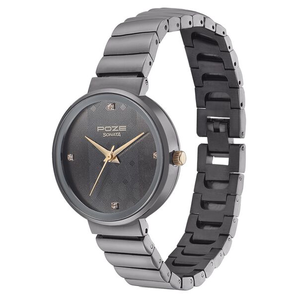 Poze by Sonata Quartz Analog Grey Dial Metal Strap Watch for Women - image number 2