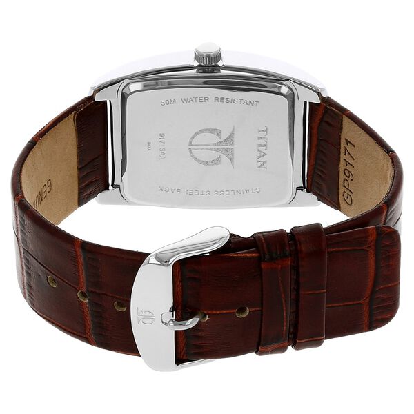 Titan Analog with Date White Dial Leather Strap watch for Men - image number 3