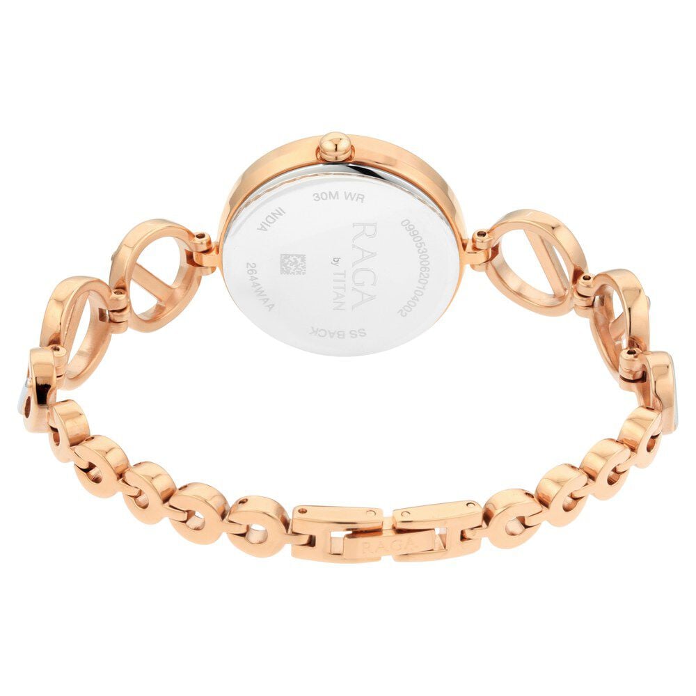 Raga viva rose gold dial metal strap watch clearance