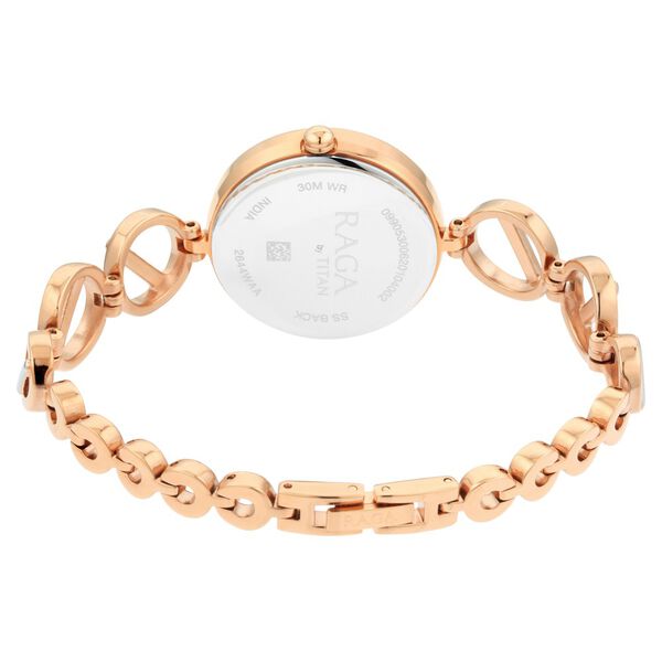 Titan Raga Viva Quartz Analog with Day and Date Rose Gold Dial Two Toned Metal Strap Watch For Women - image number 5