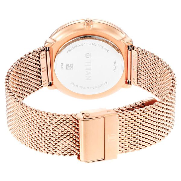 Titan Black and Gold Silver Dial Analog Stainless Steel Strap watch for Men - image number 5