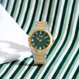 Poze Poze Quartz Analog Green Dial Two Toned Metal Strap Watch For Men - image number 0