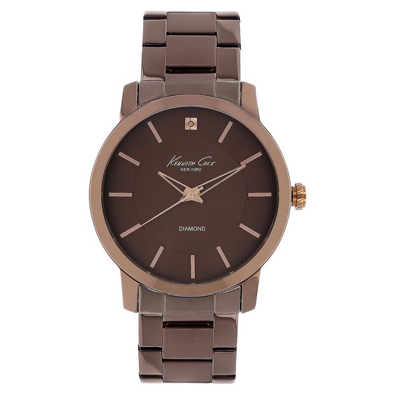 Kenneth Cole Quartz Analog Brown Dial Stainless Steel Strap Watch for Men