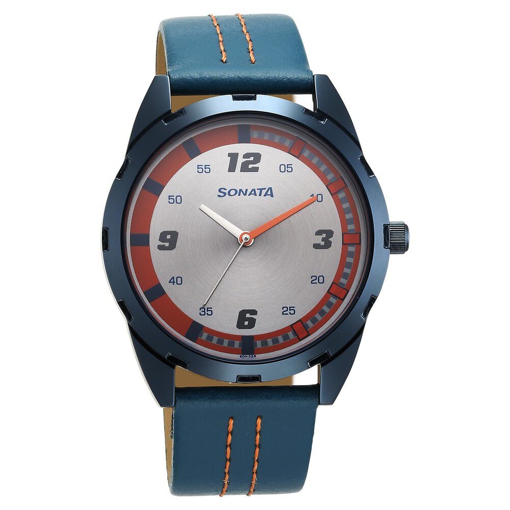Sonata Blues Quartz Analog Two Toned Dial Metal Strap Watch for Men-picture-33