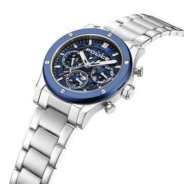 Police Blue Dial Quartz Multifunction Watch for Men