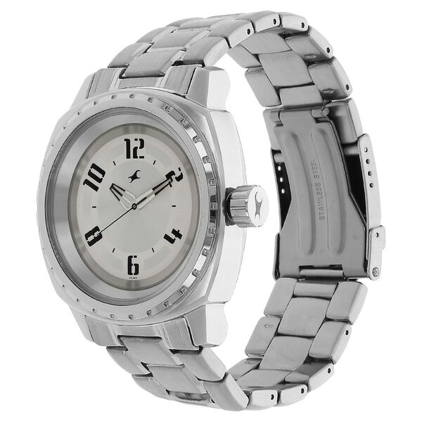 Fastrack Quartz Analog White Dial Stainless Steel Strap Watch for Guys - image number 1