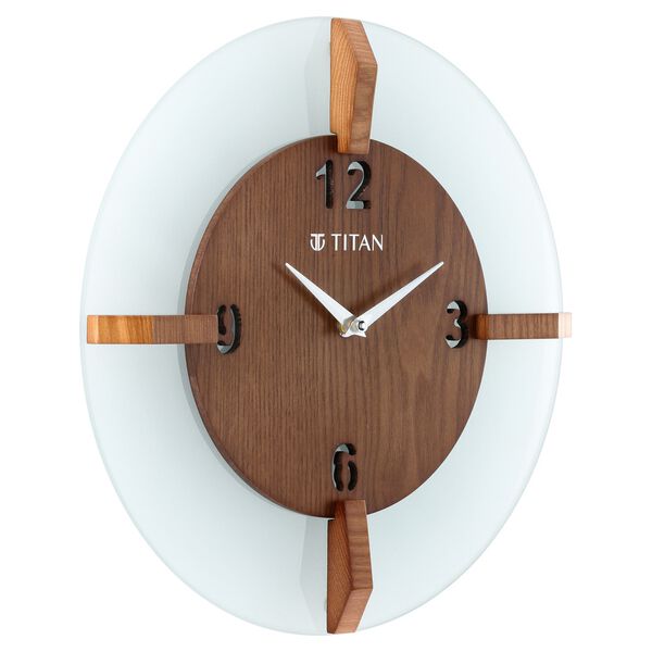 Titan Wood & Glass Fusion Wall Clock - 32 cm x 32 cm (Medium) - image number 2