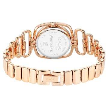 Titan Raga Memoirs Pinwheel Quartz Analog Mother of Pearl Dial With Rose Gold Color Metal Strap Watch For Women