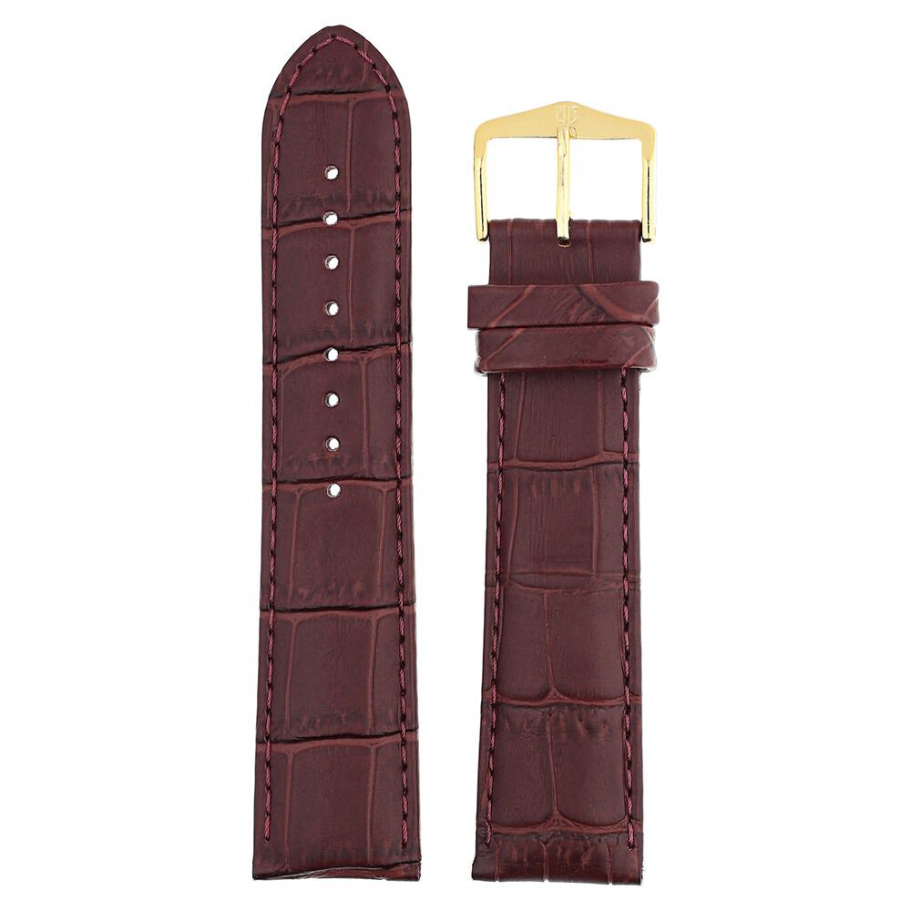 Buy Online 22 mm Burgundy Genuine Leather Straps for Men