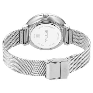 Titan Purple Stackables Quartz Analog Blue Dial Stainless Steel Strap Watch for Women