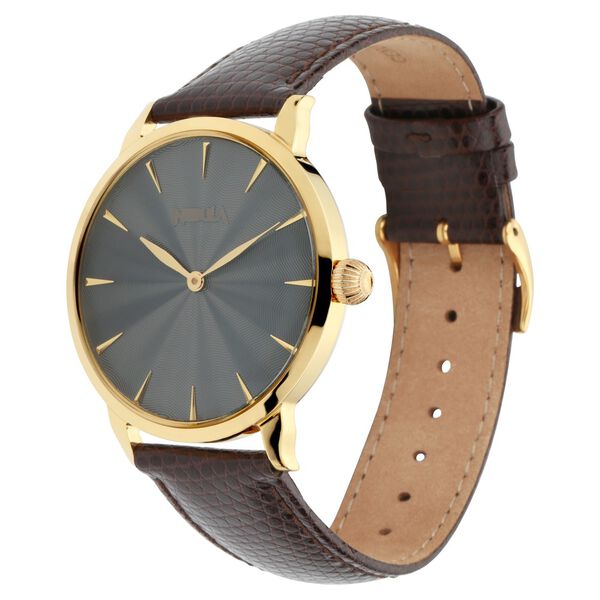 Titan Nebula Vintage 18k Gold Analog Leather Strap Watch For Men - image number 2